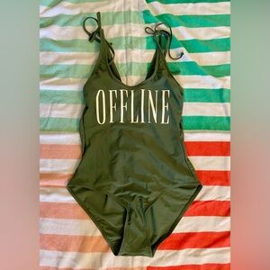 “OFFLINE” Green One Piece Swimsuit